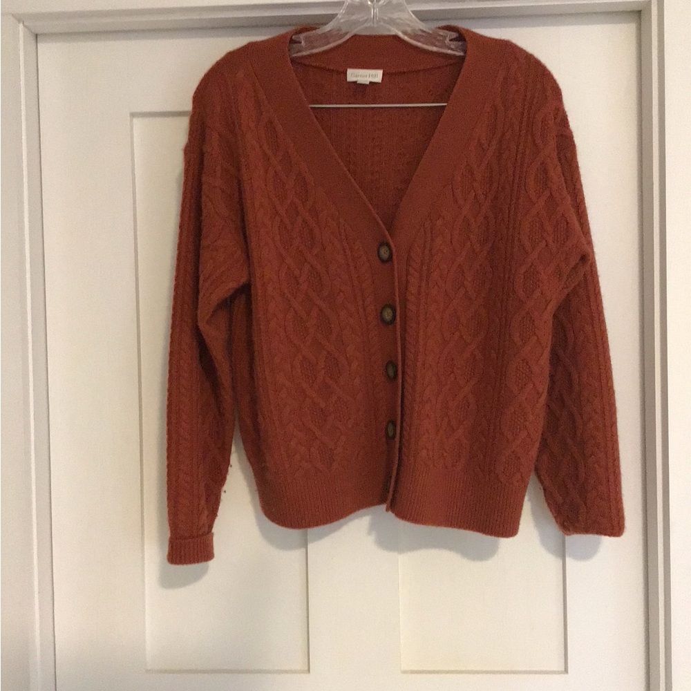 Garnet Hill Cashmere Cable Knit Cardigan Size XS